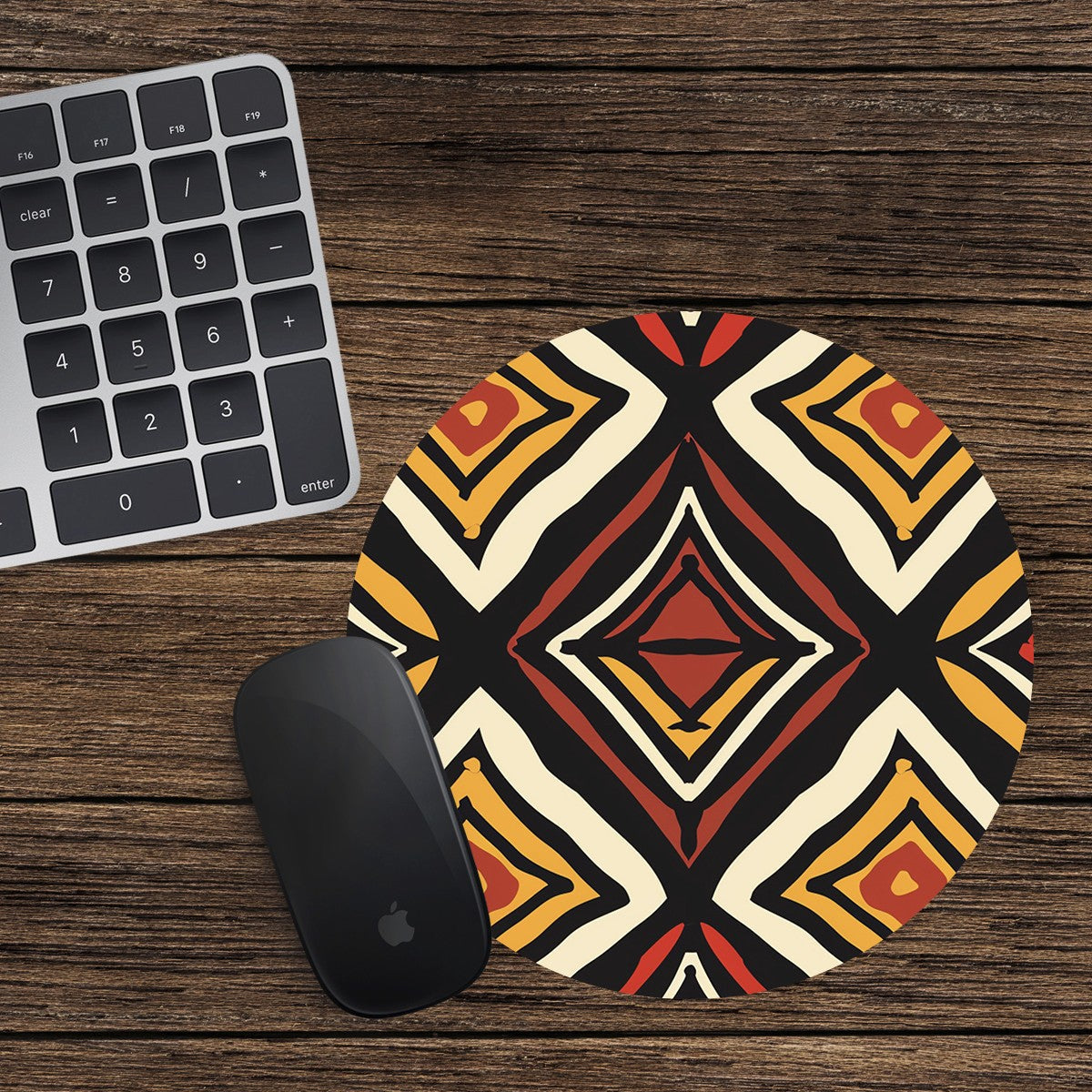 African Patterns Round Mouse Mats