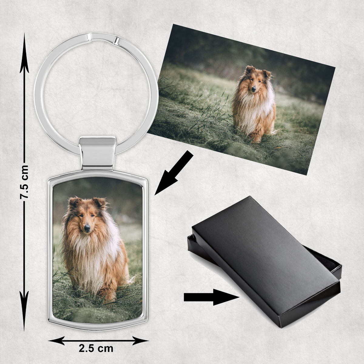 Personalised Metal Photo Keyring / Engravable