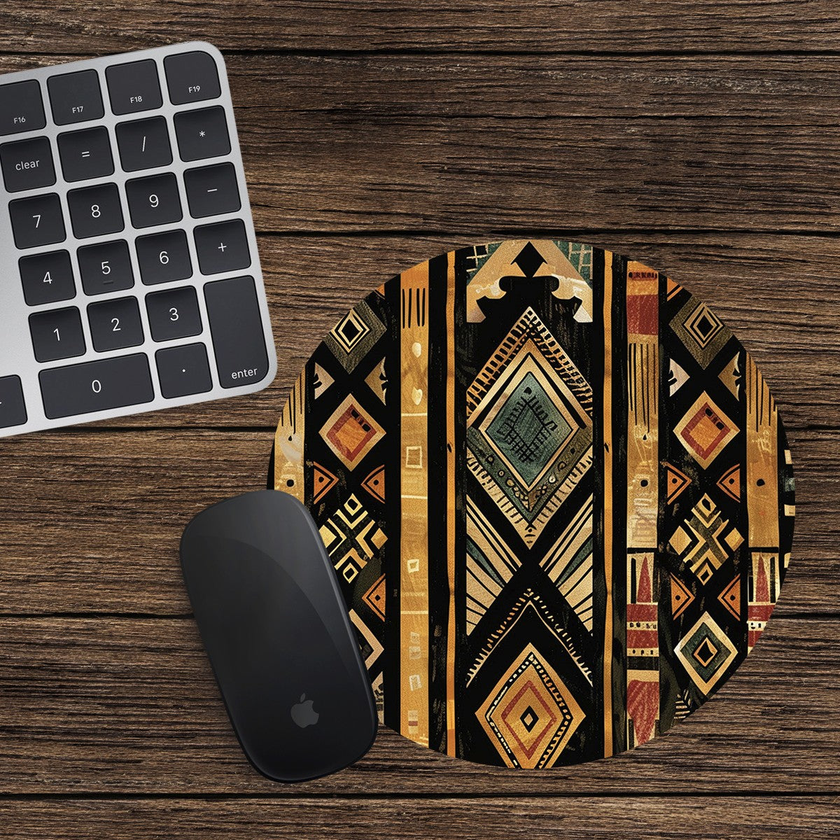 African Pattern Round Mouse Mat / Pad Laptop Desktop Computer Africa 01