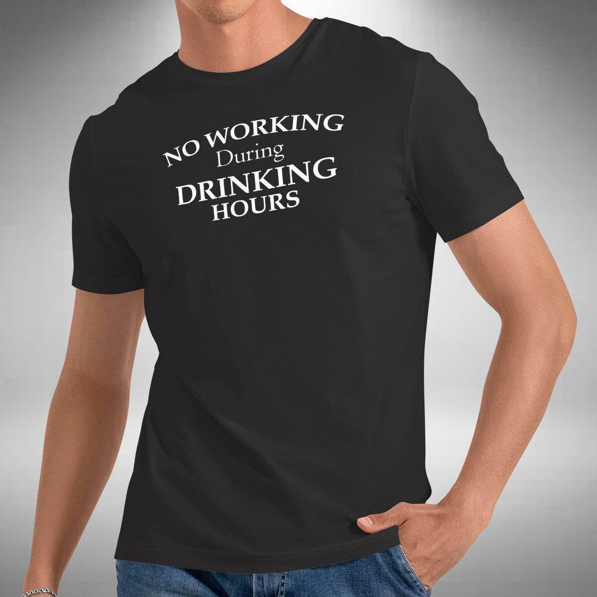 No Working During Drinking Hours T-Shirt Funny Christmas Gift Small to 5XL
