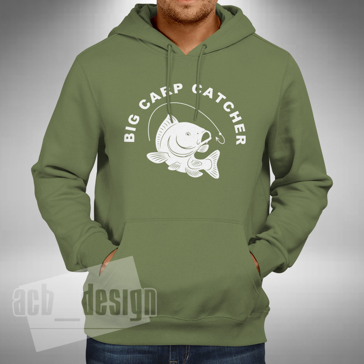 Carp Catcher Adult Hoodie Fishing Carp Pike Angler Fly Night Fisherman Funny