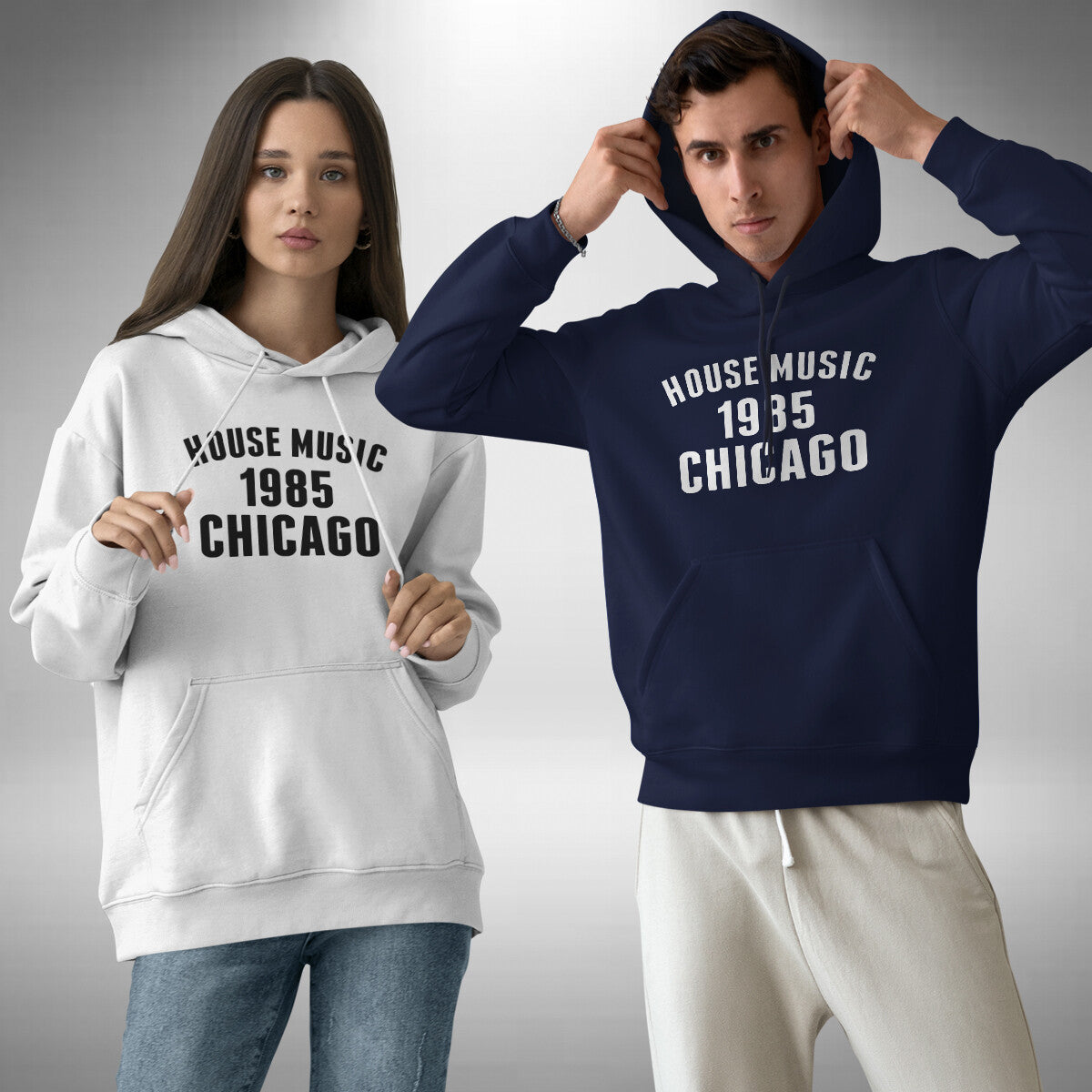 House Music Adult Hoodie - DJ Clubbing Club House 1985 Chicago Illinois USA