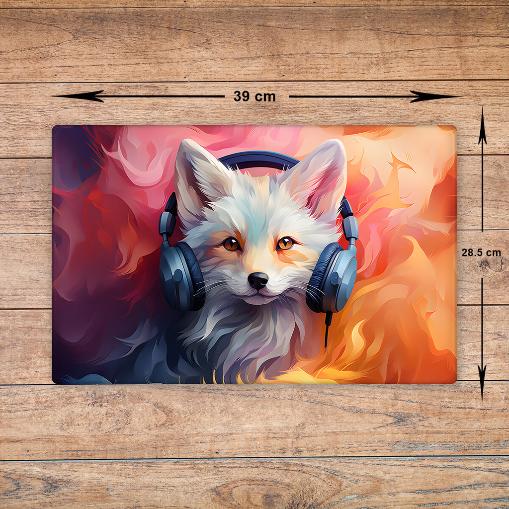 Arctic Fox Chopping Board Glass - Cutting Board Kitchen Worktop Saver Size A3