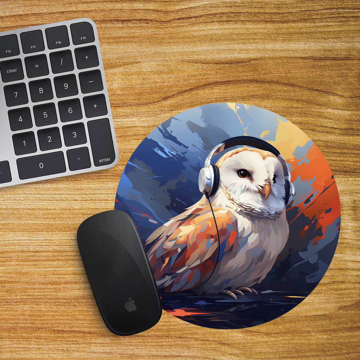 Owl Round Mouse Mat Pad Funny Computer PC Laptop Gift Gaming