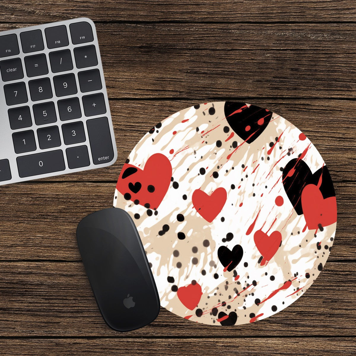 Love Heart Round Mouse Mat / Pad Laptop Desktop Computer Valentine's Day Gift 02
