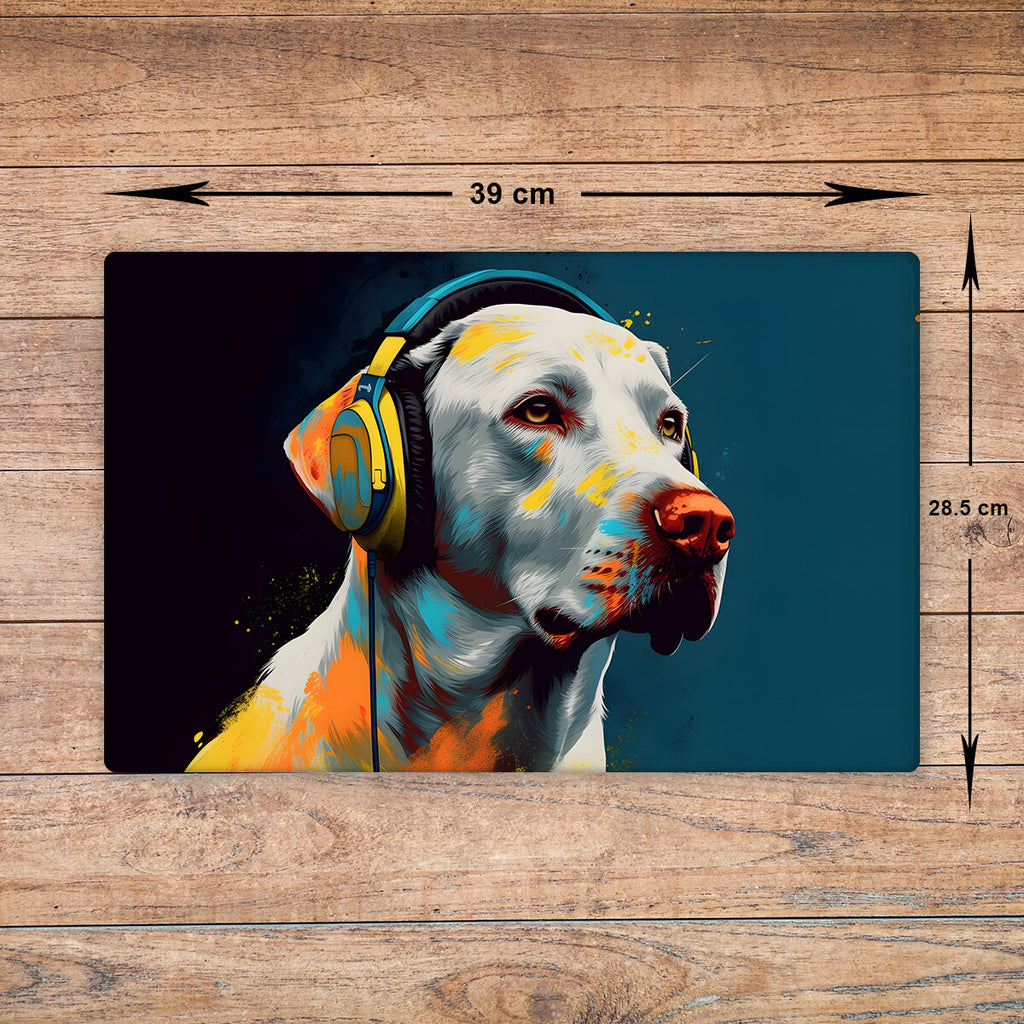 Silver Labrador Chopping Board Glass - Cutting Board Worktop Saver Size A3