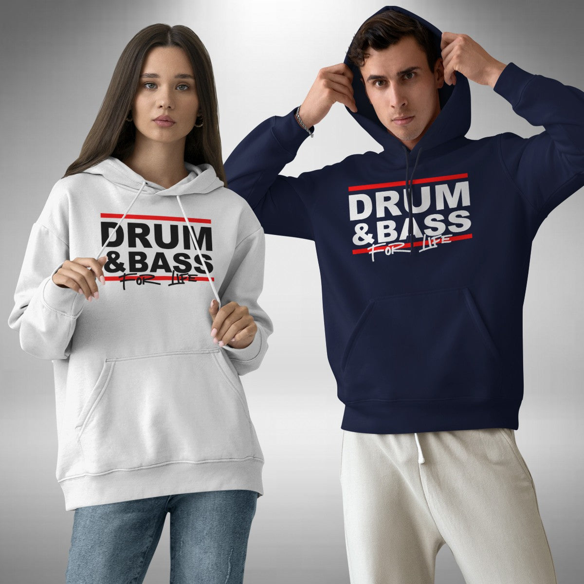 Drum & Bass Adult Hoodie - For Life Jungle Old Skool DNB Inspired