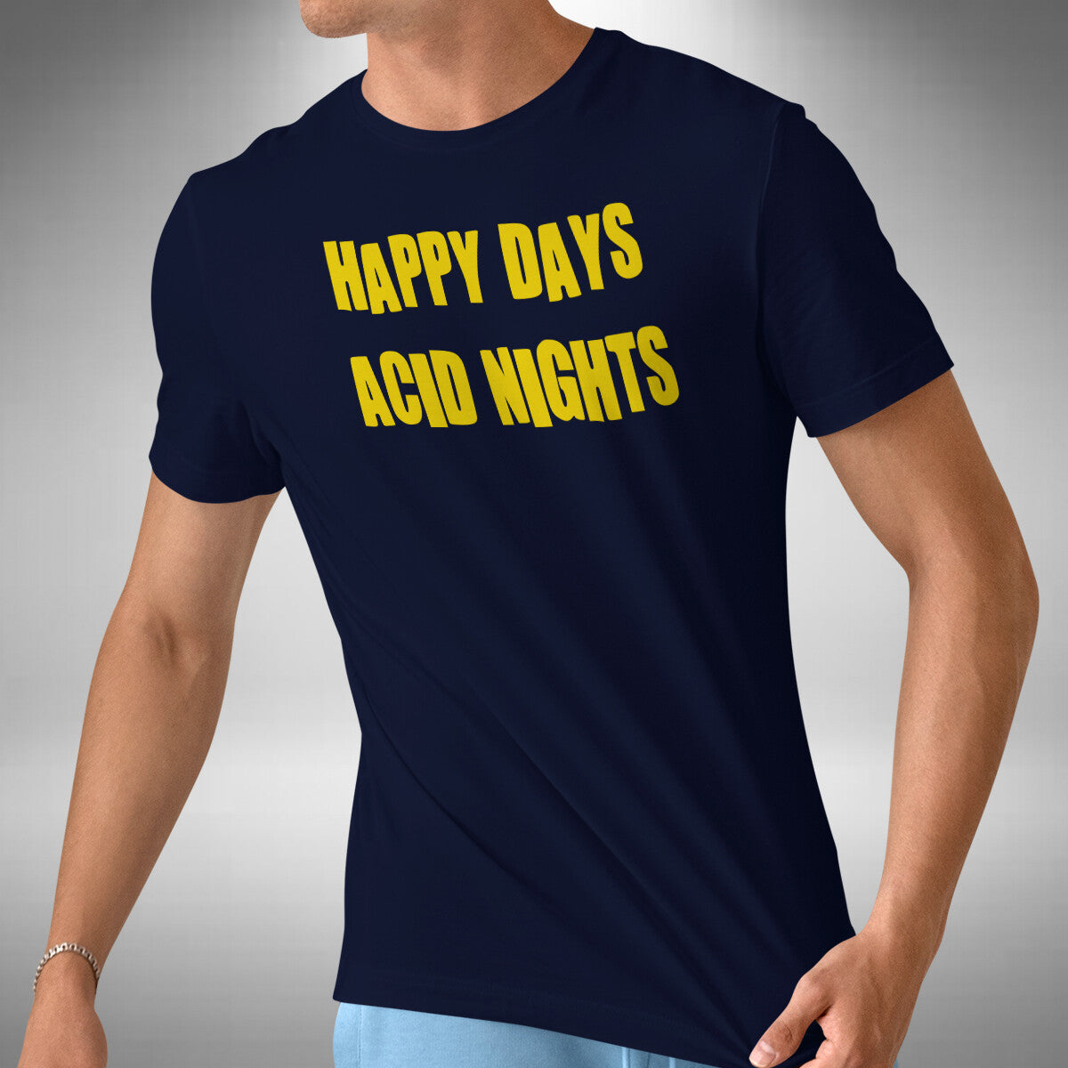Happy Days Acid Nights Men's T-Shirt Dj Clubbing Dance Rave Music Lover Festival