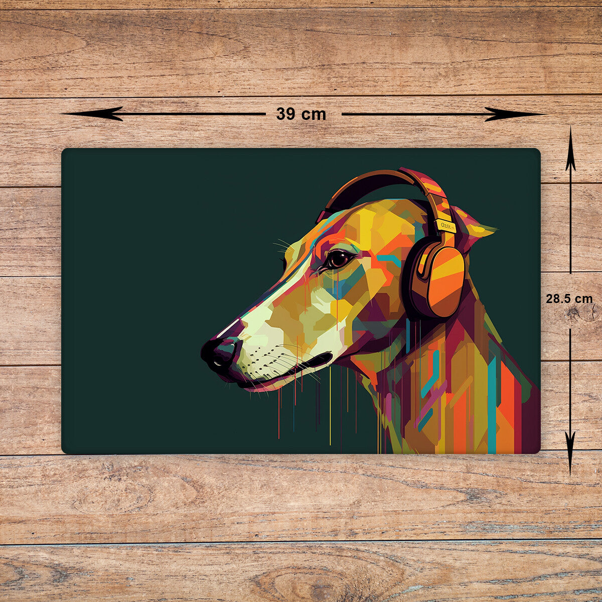 Greyhound Glass Chopping Board - Cutting Board Worktop Saver Dog Large A3 Size