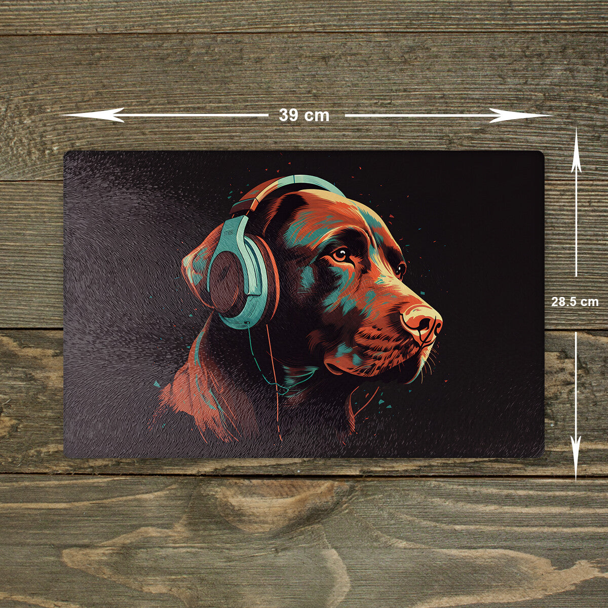 Chocolate Labrador Chopping Board Glass - Cutting Board Worktop Saver Large A3