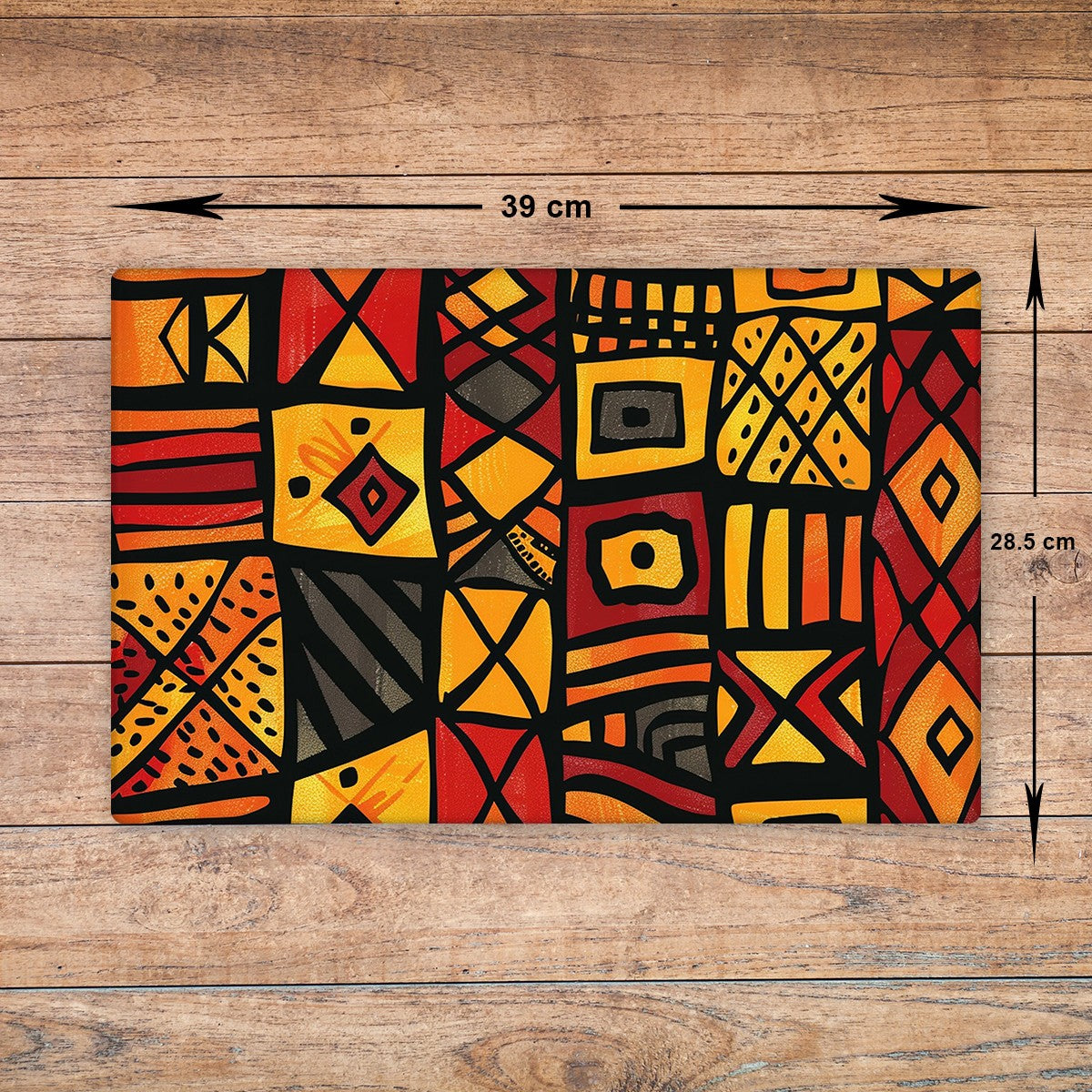 African Pattern Glass Chopping Board - Cutting Board Worktop Saver Africa 04