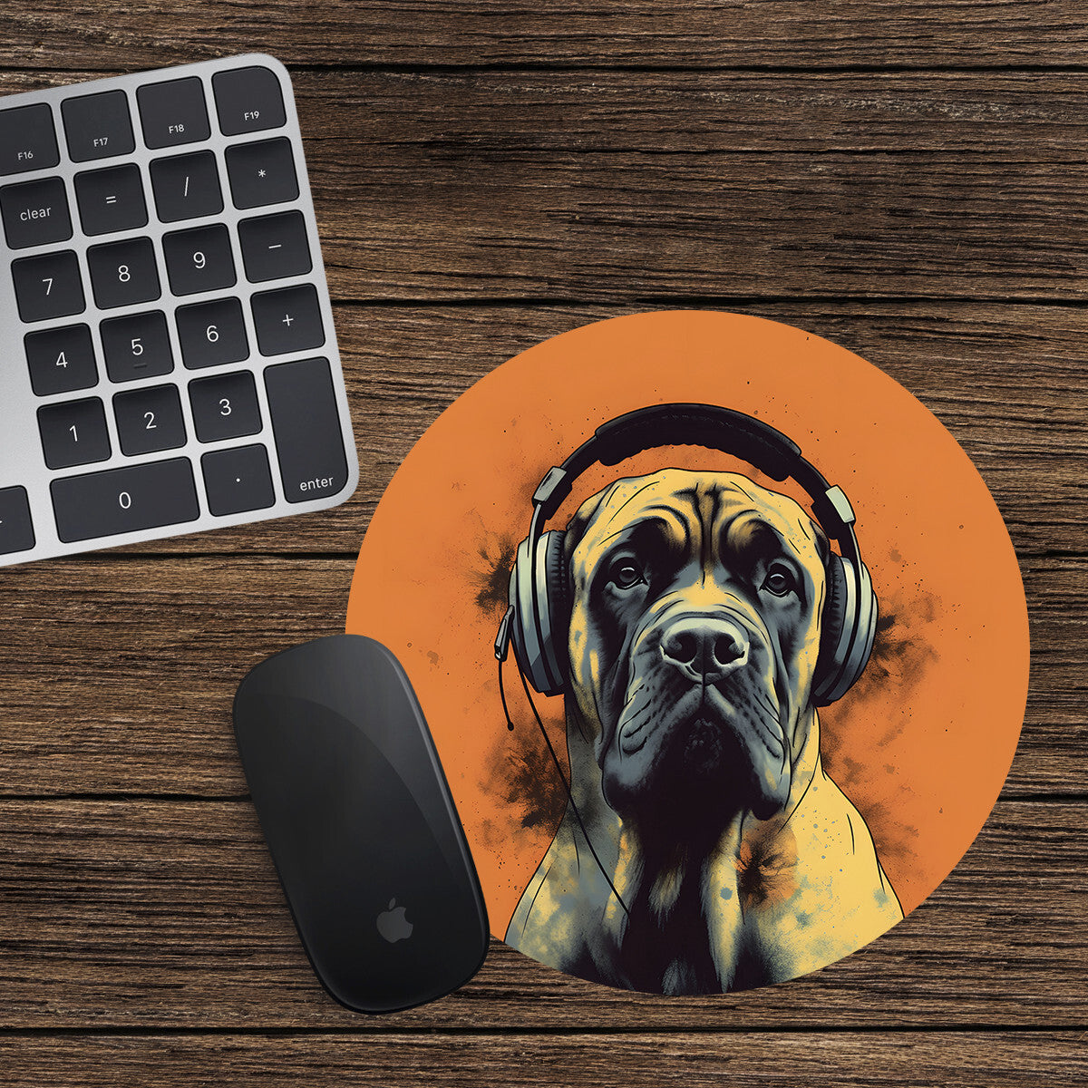 English Bull Mastiff Round Mouse Mat Pad Funny Computer PC Laptop Gift Gaming