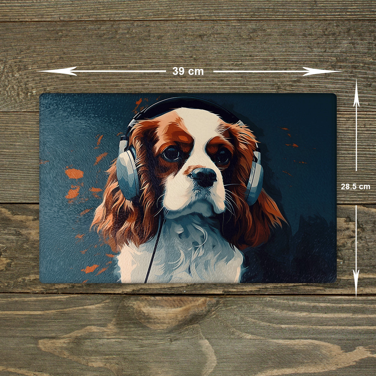 King Charles Spaniel Chopping Board Glass Cutting Board Worktop Saver Large A3