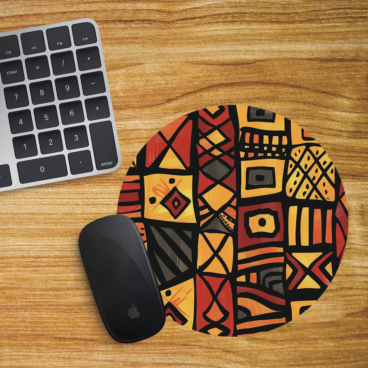 African Pattern Round Mouse Mat / Pad Laptop Desktop Computer Africa 04
