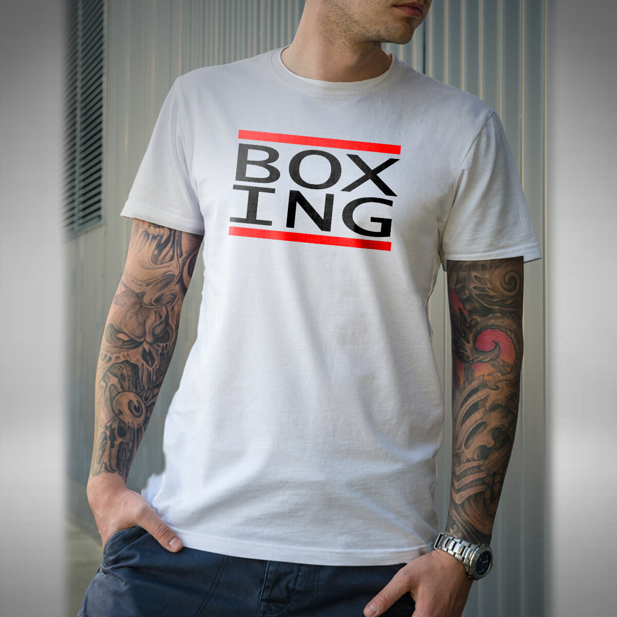 Boxing Men's T-Shirt Funny Run Dmc Inspierd Gym Training Workout