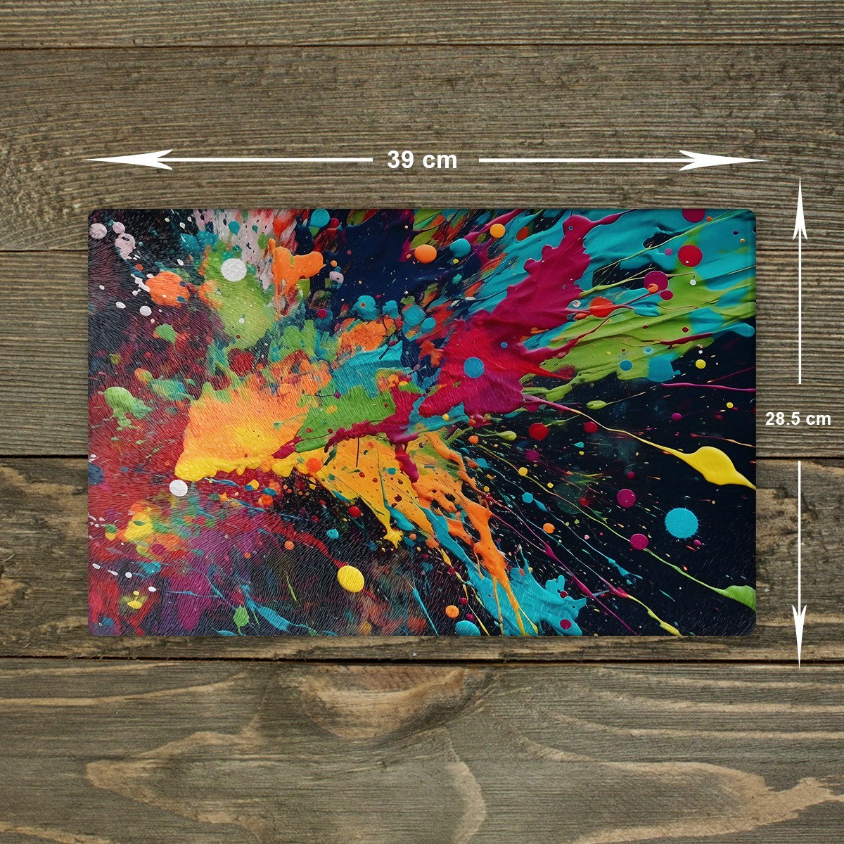 Paint Splatter Glass Chopping Board - Cutting Board Worktop Saver PS2 Size A3
