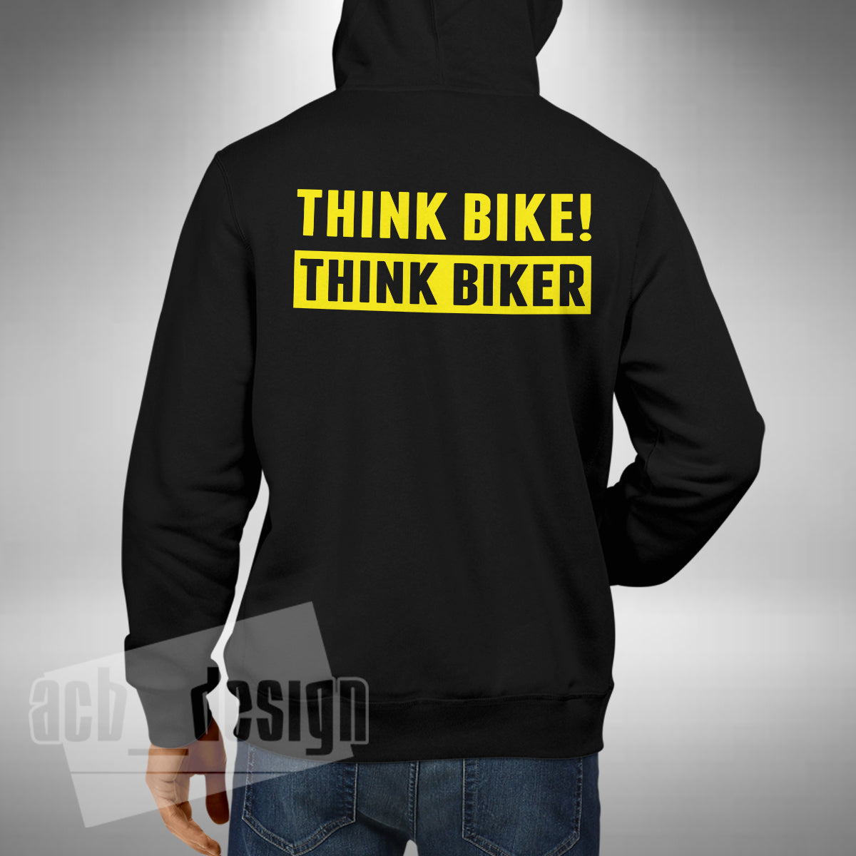 Think Bike! Think Biker Adult Hoodie Motorbike Safety Hazard Awareness