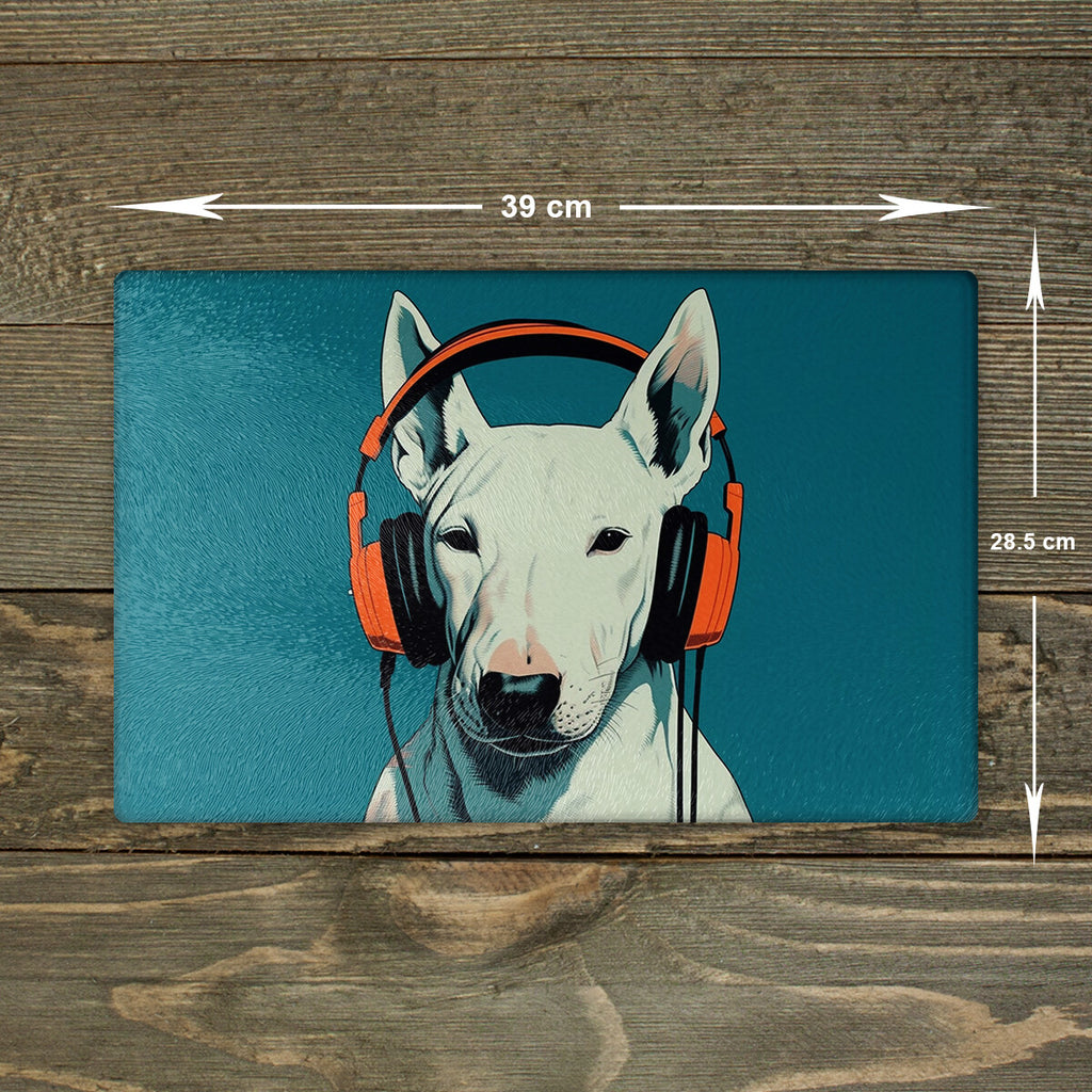 English Bull Terrier Glass Chopping Board - Cutting Board Worktop Saver Large A3