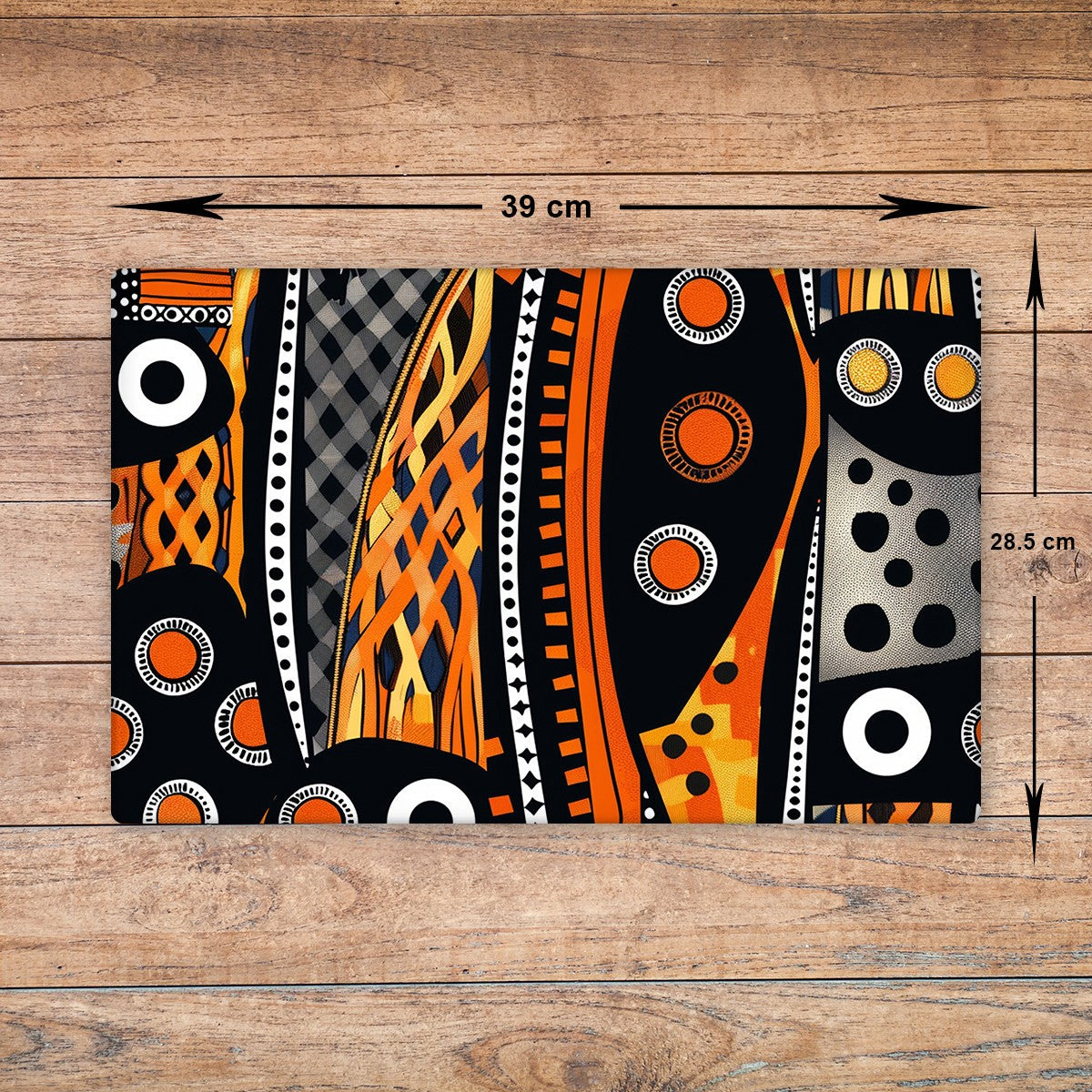 African Pattern Glass Chopping Board - Cutting Board Worktop Saver Africa 02