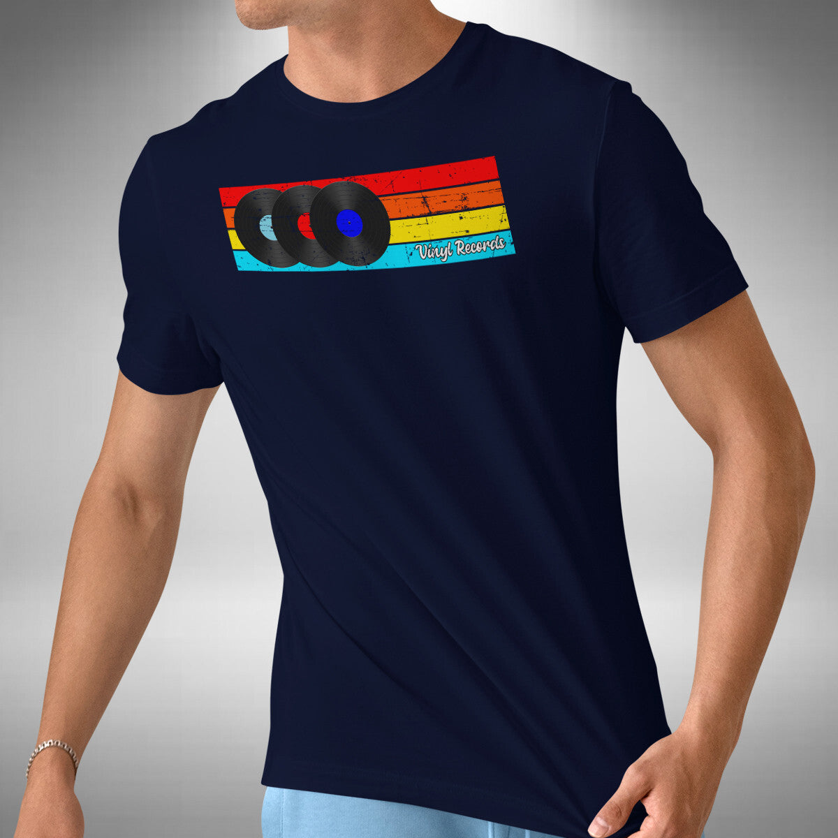 Vinyl Record T-Shirt DJ Turntable Technics Vinyl Junkie Old Skool Small to 5XL