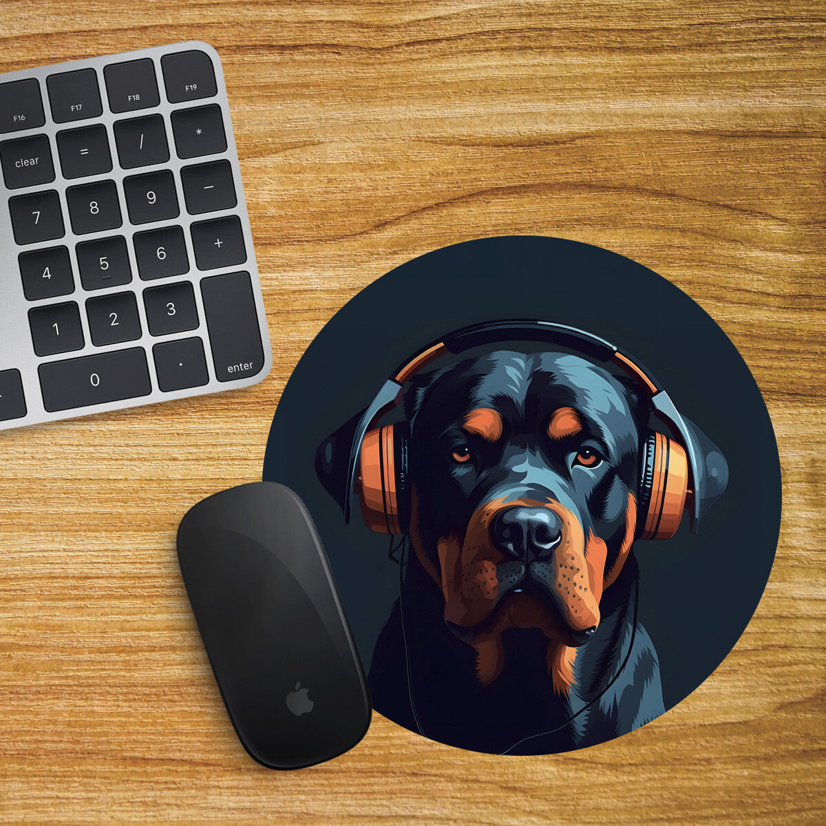 Rottweiler Round Mouse Mat Pad Funny Computer PC Laptop Gift Gaming