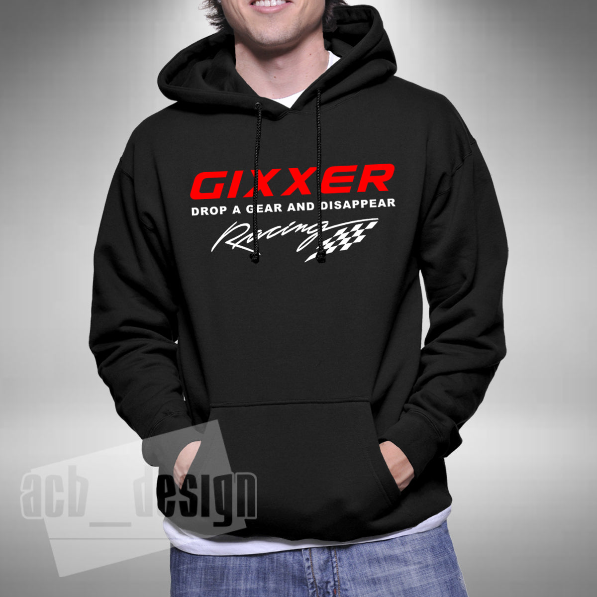 GIXXER Drop A Gear Adult Hoodie Superbike Motorbike Bikes Road Bike Biker