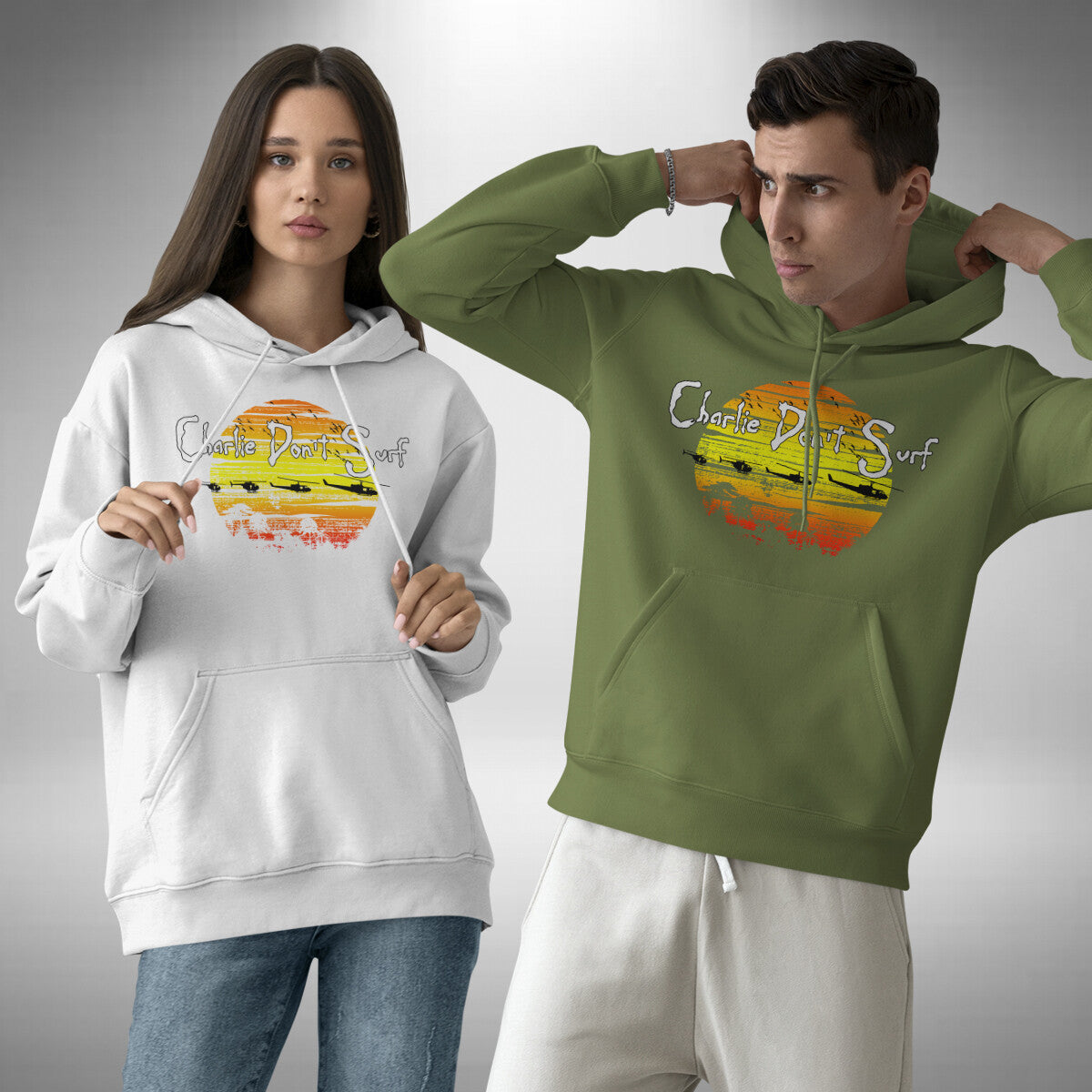 Charlie Don't Surf Adult Hoodie Apocalypse Now Inspired Movie Small to 3XL