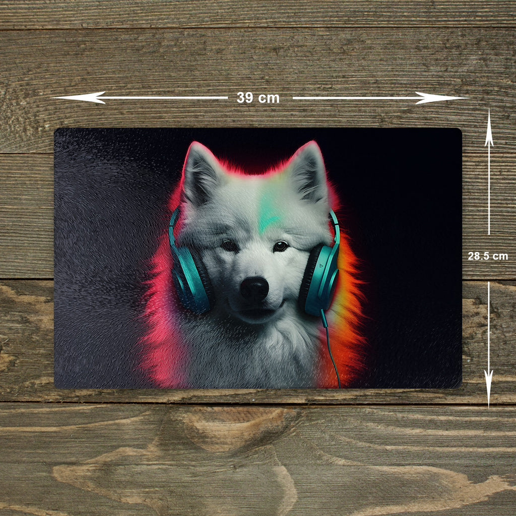 Samoyed Dog Chopping Board Glass Animal Cutting Board Kitchen Worktop Saver A3