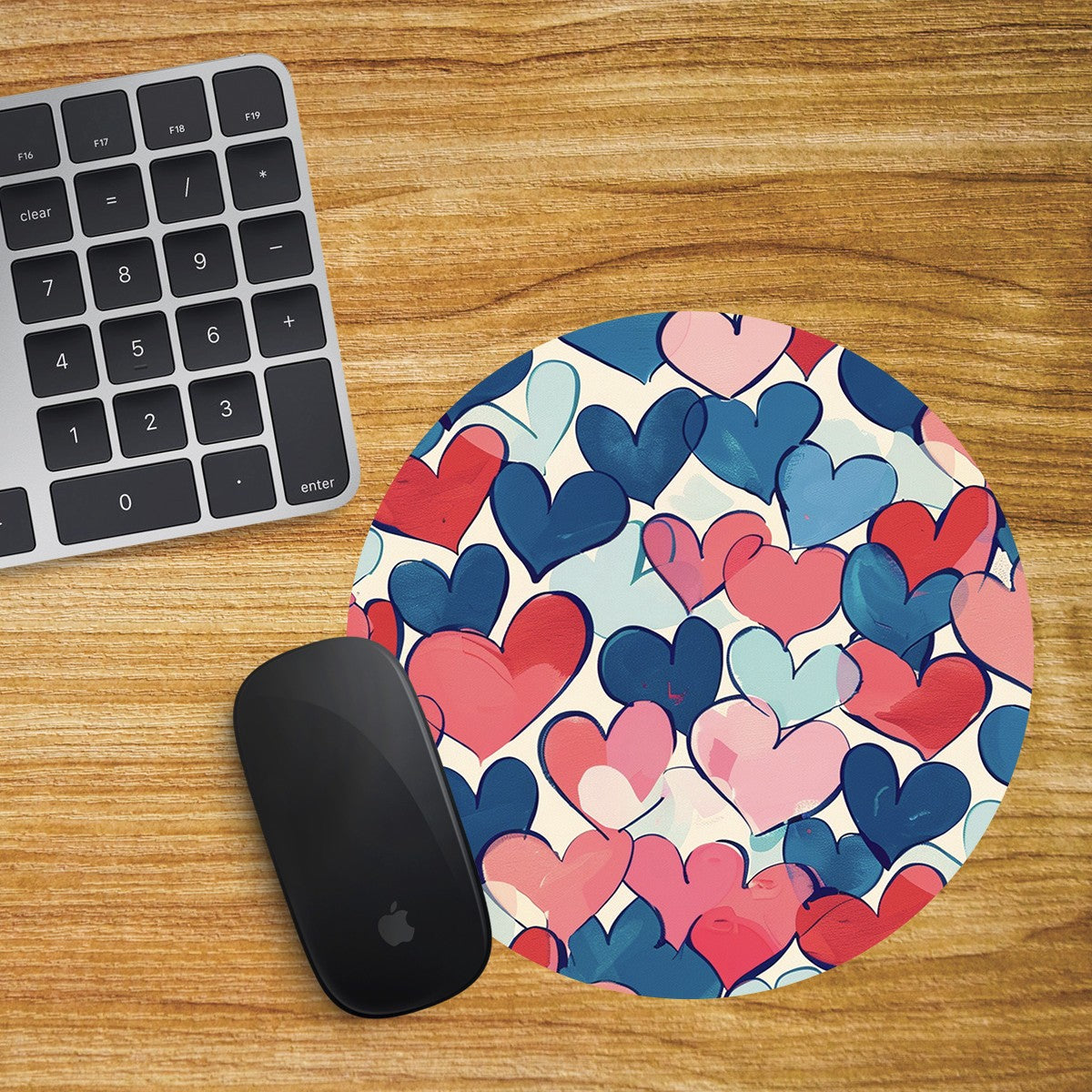 Love Heart Round Mouse Mat / Pad Laptop Desktop Computer Valentine's Day Gift 03