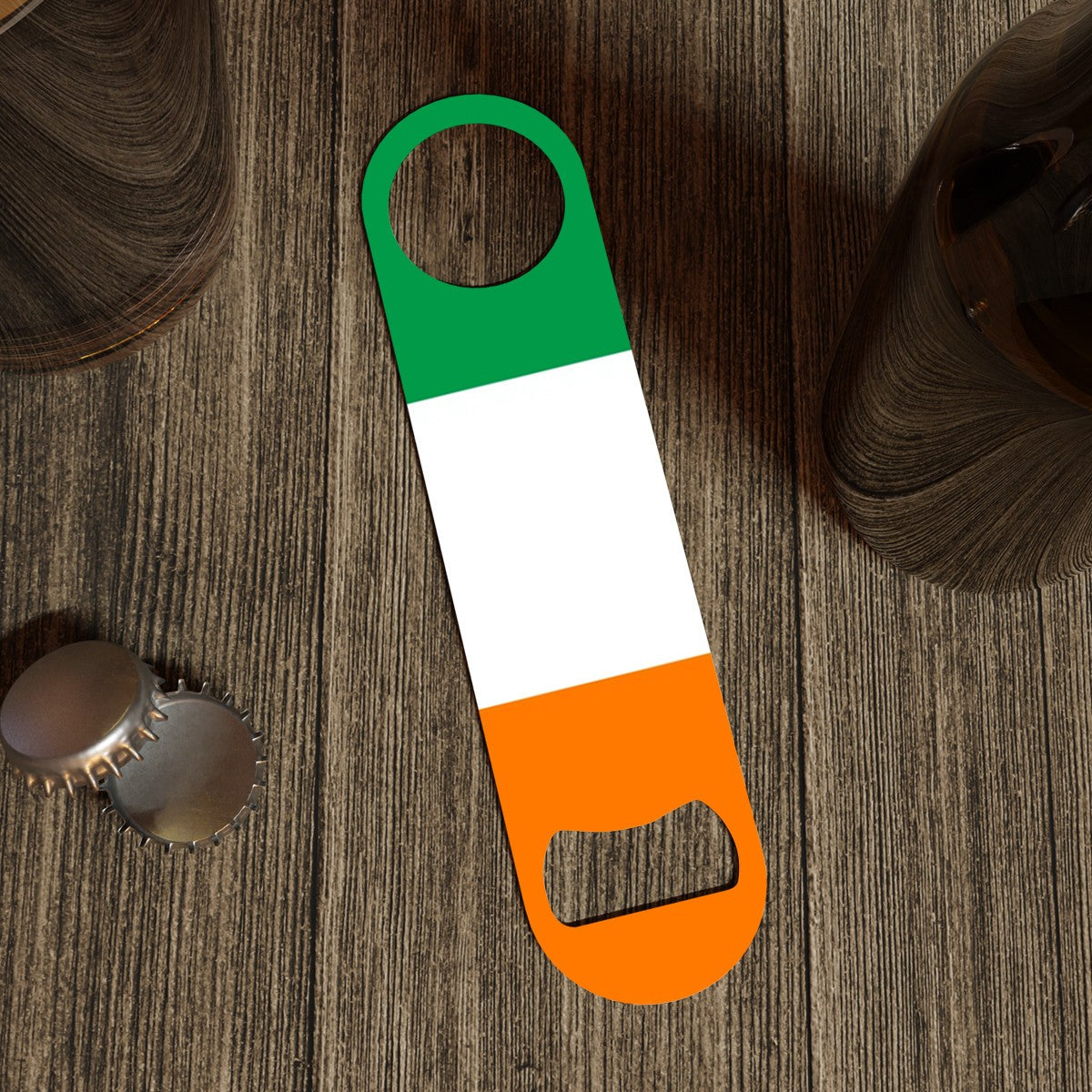 Ireland Flag Bottle Opener Stainless Steel Bar Blade Double Sided Print