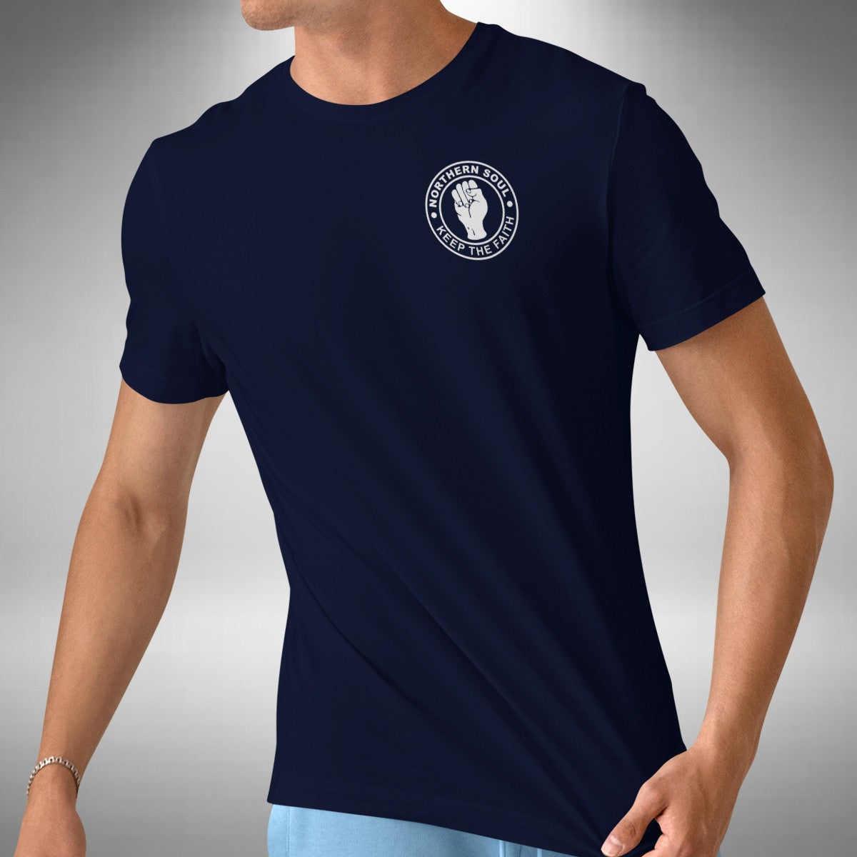 Northern Soul Mens T-Shirt Keep The Faith Chest Logo Jazz Funk R&B Small to 5XL