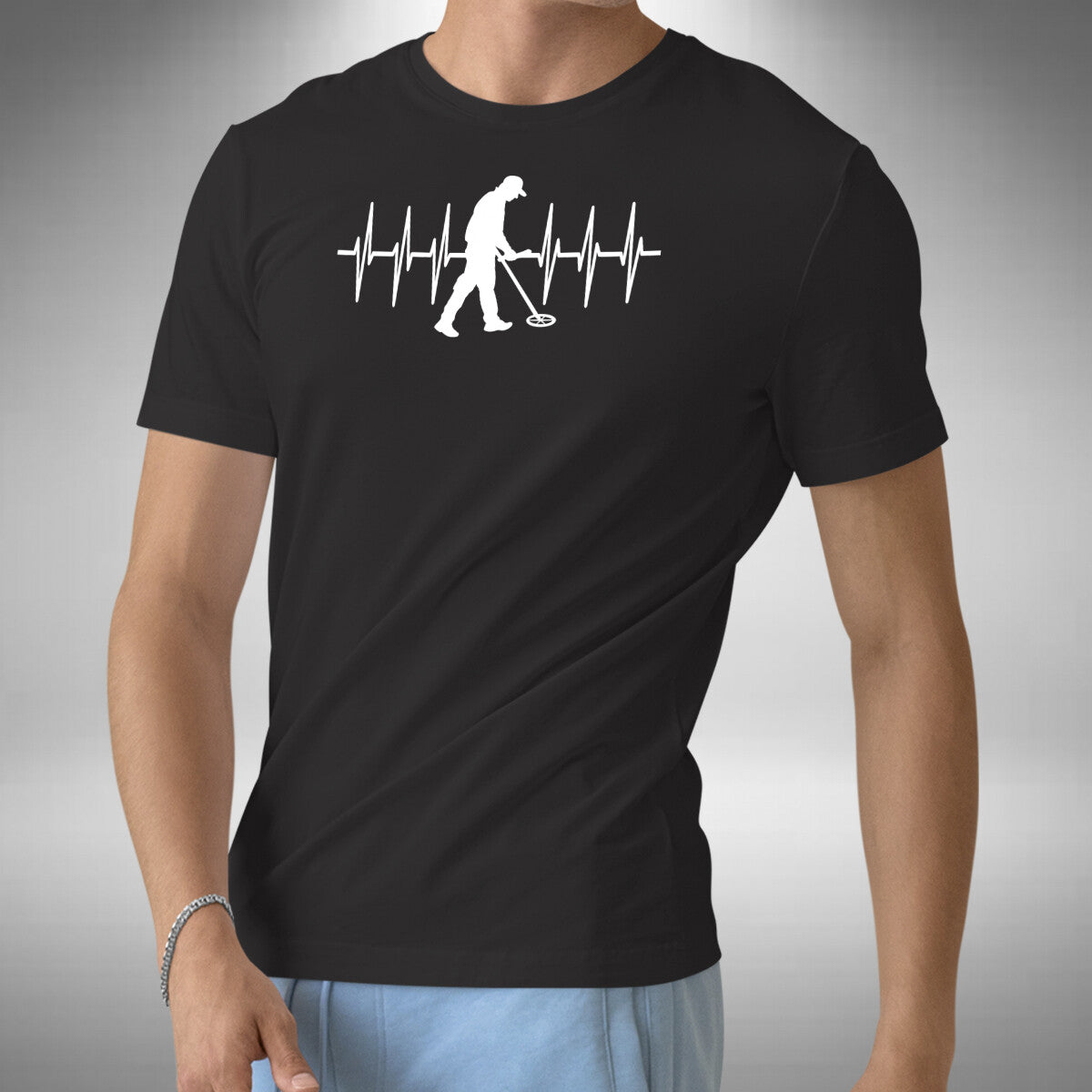 Metal Detecting Heartbeat T-Shirt Funny Detector Treasure Hunter Small to 5XL