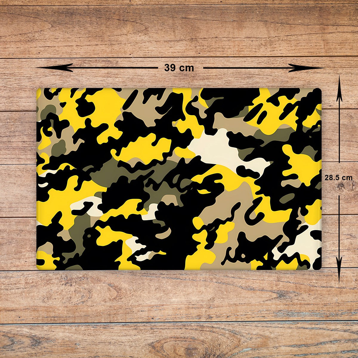 Camouflage Glass Chopping Board - Cutting Board Worktop Saver Yellow Large A3
