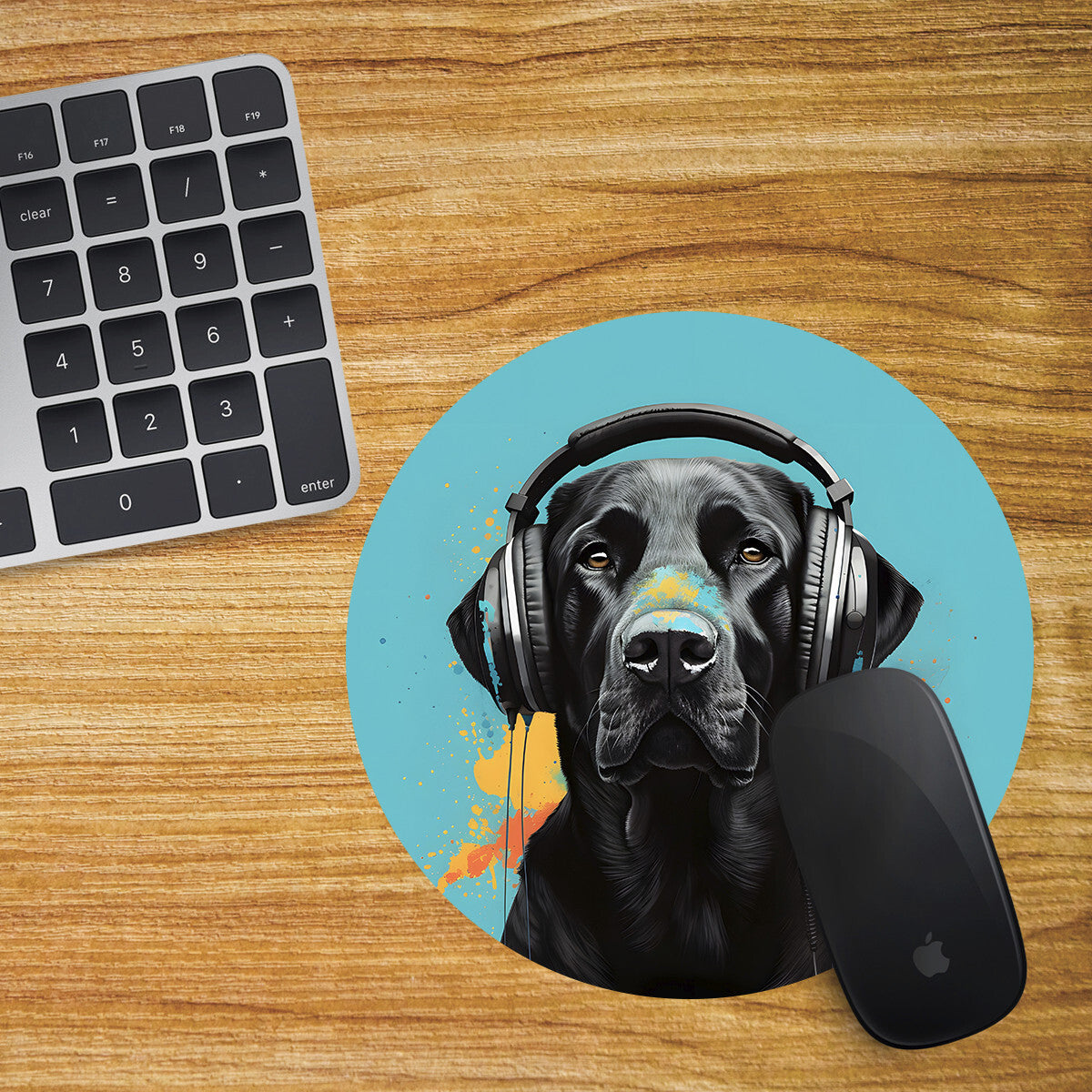Black Labrador Round Mouse Mat Pad Funny Computer PC Laptop Gift Gaming