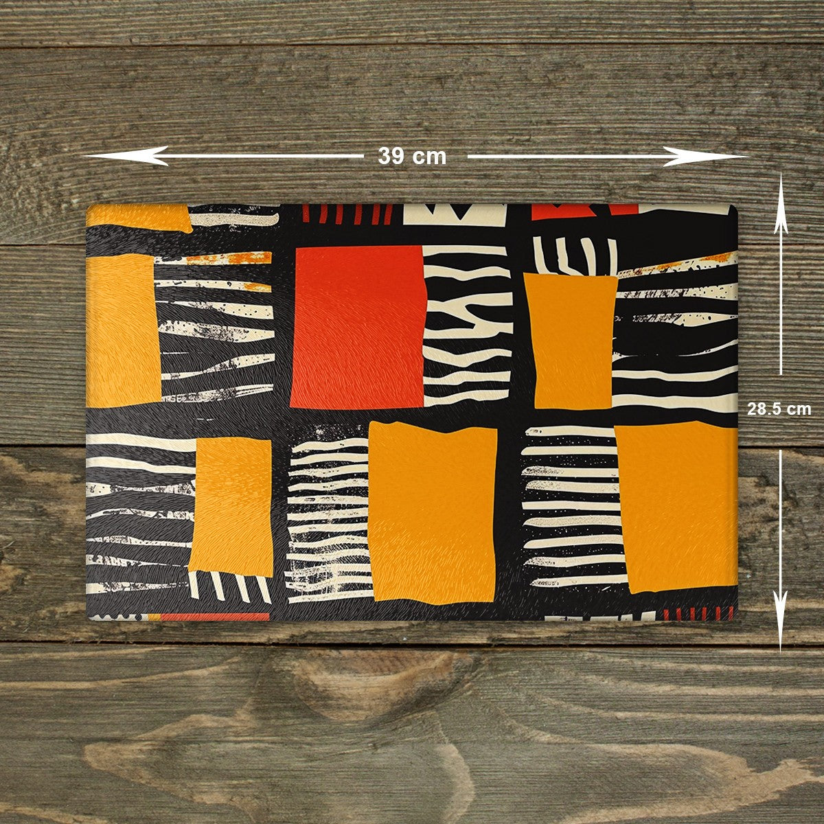 African Pattern Glass Chopping Board - Cutting Board Worktop Saver Africa 03