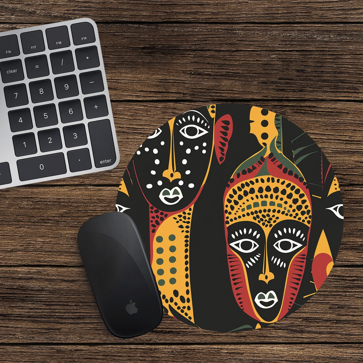 African Pattern Round Mouse Mat / Pad Laptop Desktop Computer Africa 05