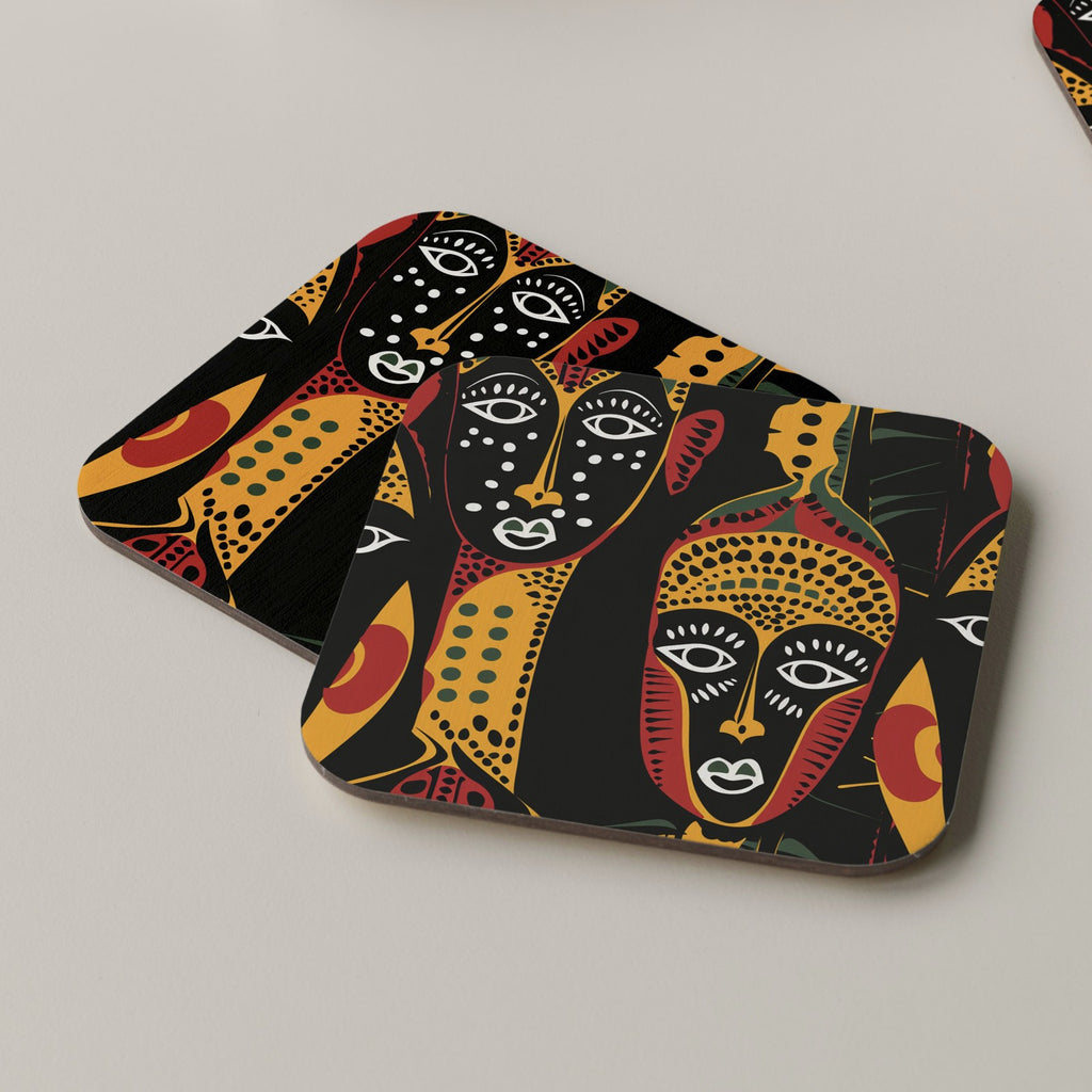 African Pattern Coaster Drinks Tea Coffee 05