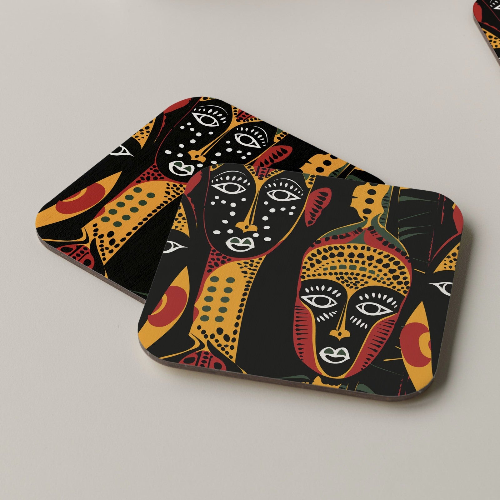 African Pattern Coaster Drinks Tea Coffee 05