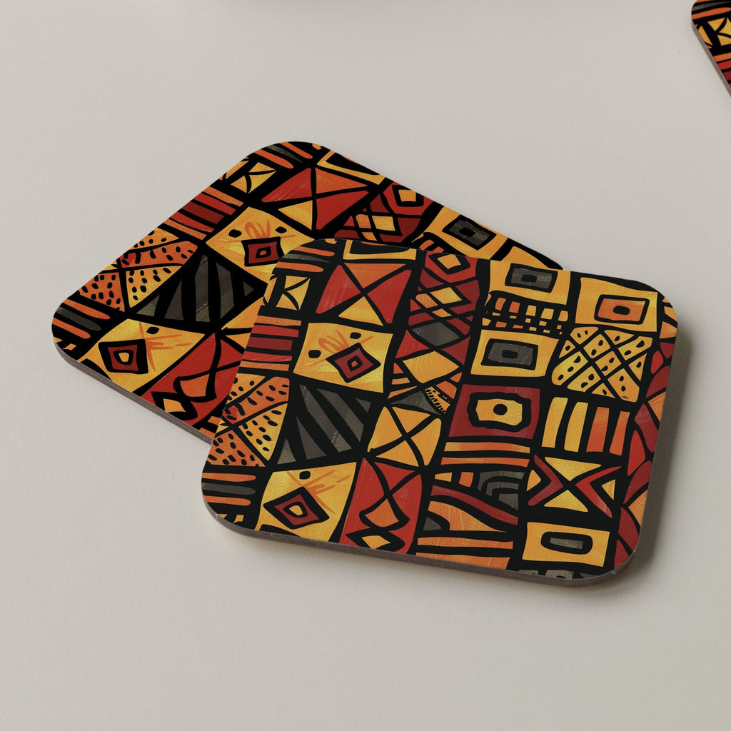 African Pattern Coaster Drinks Tea Coffee 04