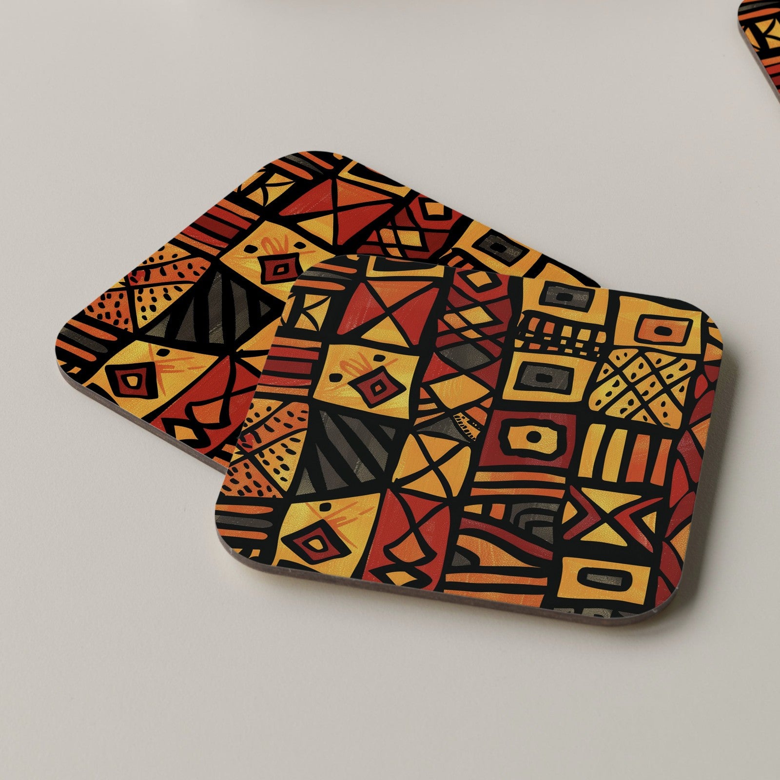 African Pattern Coaster Drinks Tea Coffee 04