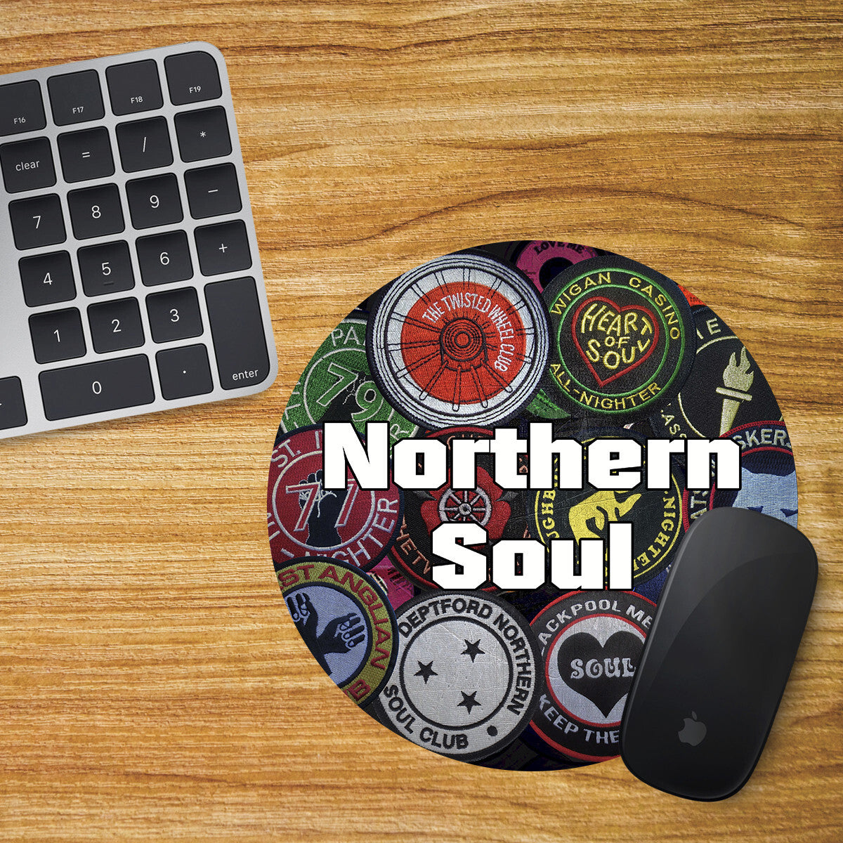 Northern Soul Round Mouse Mat / Pad Computer PC Laptop Twisted Wheel Wigan Casino