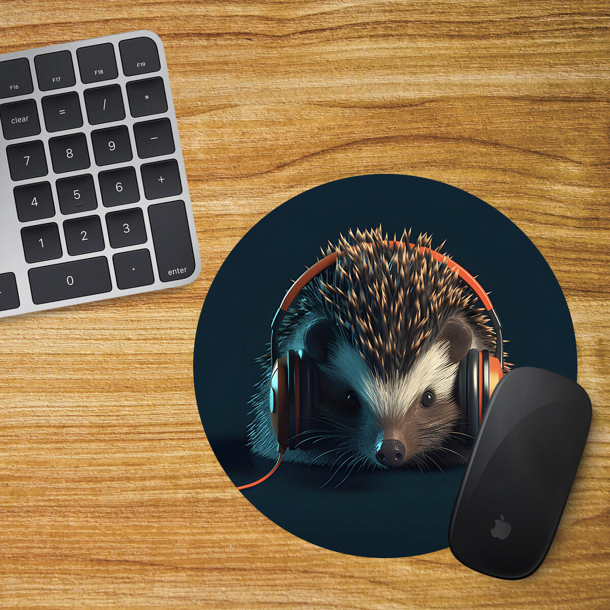 Hedgehog Round Mouse Mat Pad Funny Computer PC Laptop Gift Gaming