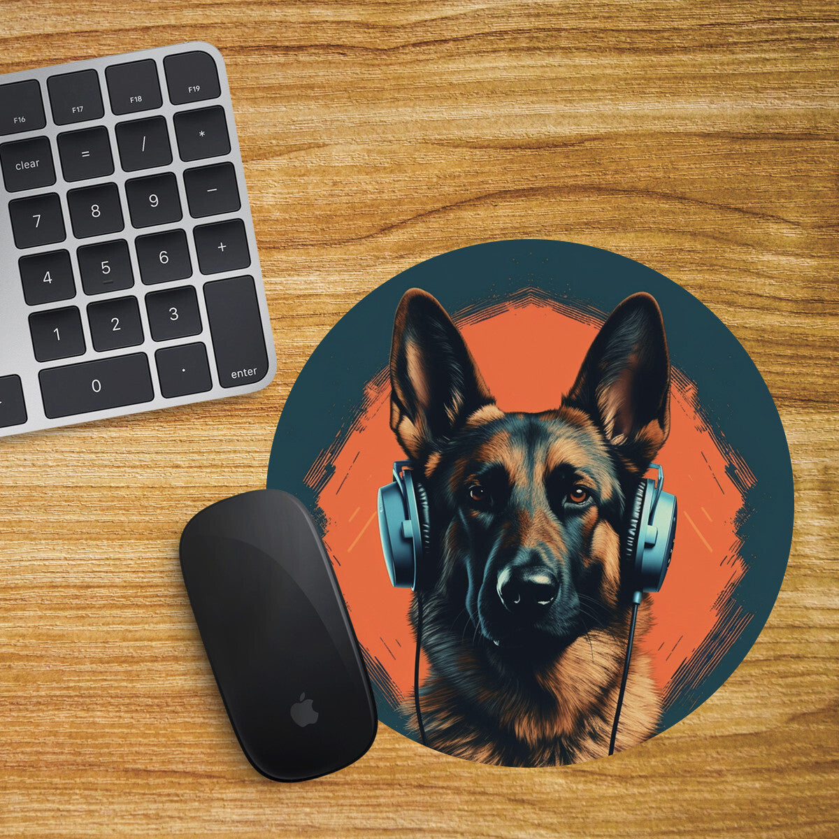German Shepherd Round Mouse Mat Pad Funny Computer PC Laptop Gaming DJ Dog