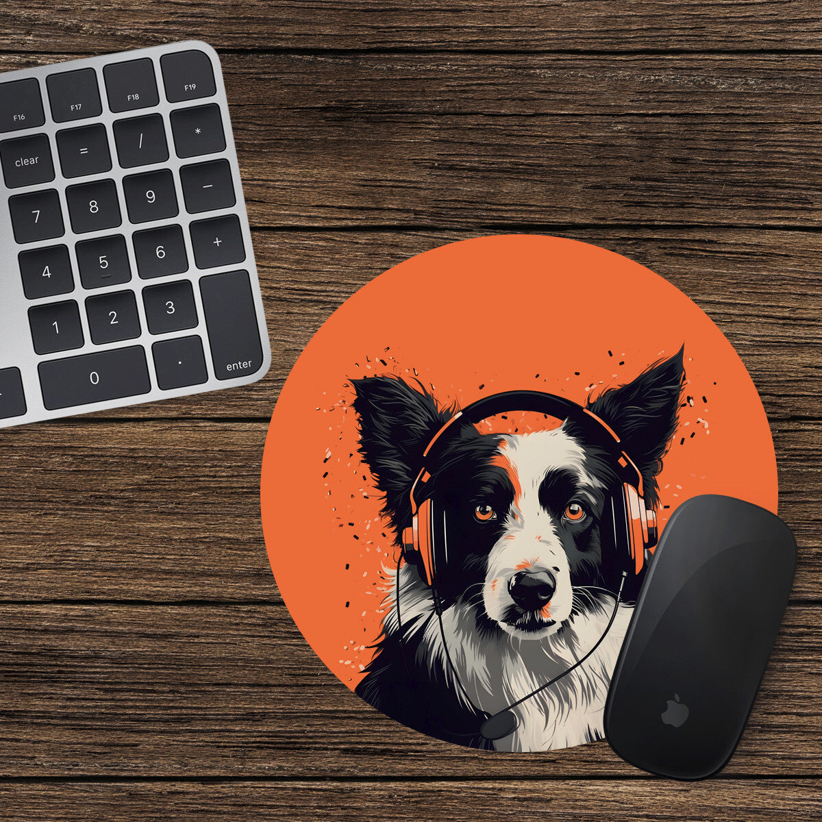 Border Collie Round Mouse Mat Pad Funny Computer PC Laptop Gift Gaming