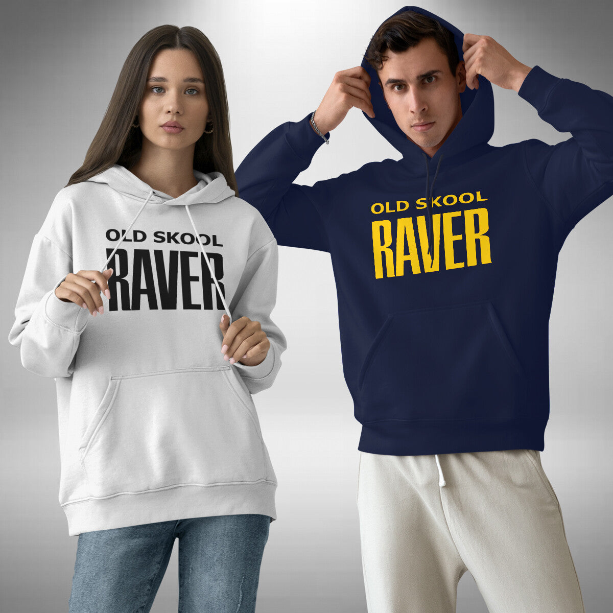 Old Skool Raver Adult Hoodie - Clubbing DJ Rave Retro Dance Festival