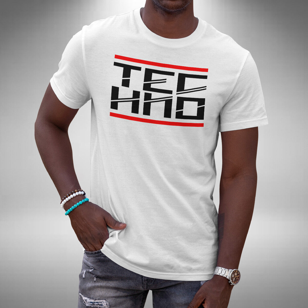 Techno T-Shirt Funny RUN DMC Inspired Clubbing Rave Festival DJ Small to 5XL