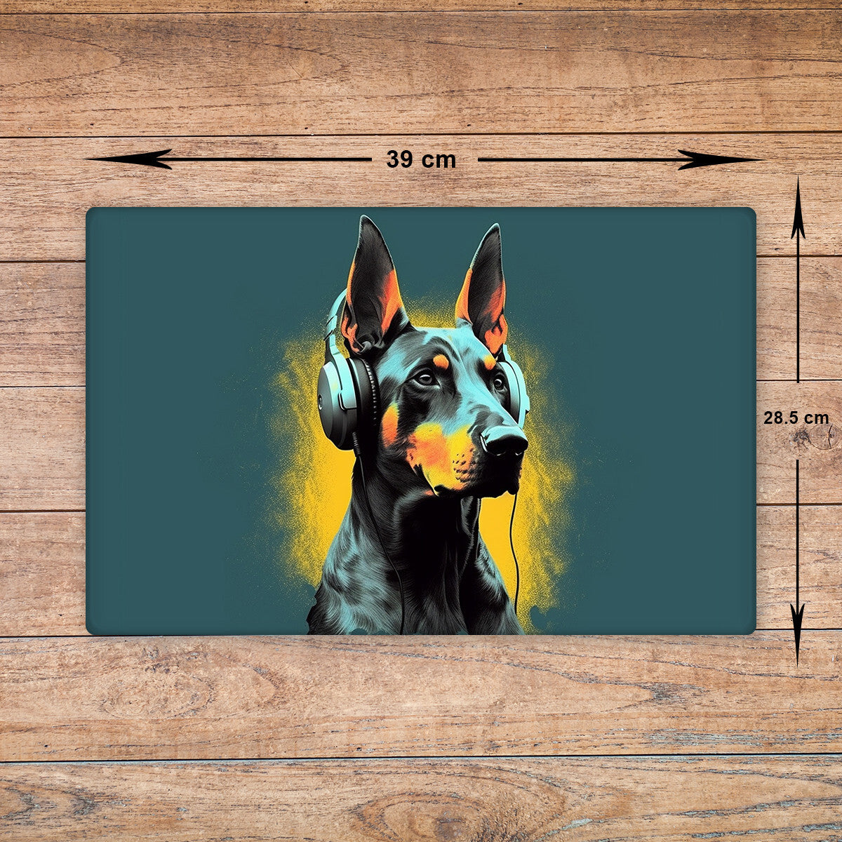 Dobermann Chopping Board Glass Dog Cutting Board Kitchen Worktop Saver Large A3