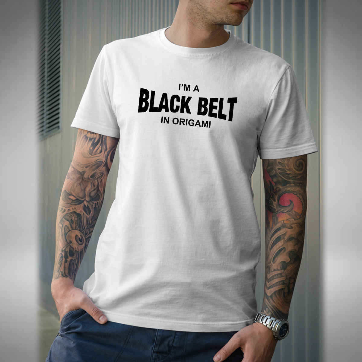 Black Belt In Origami T Shirt - Funny Only Fools And Horses Inspired