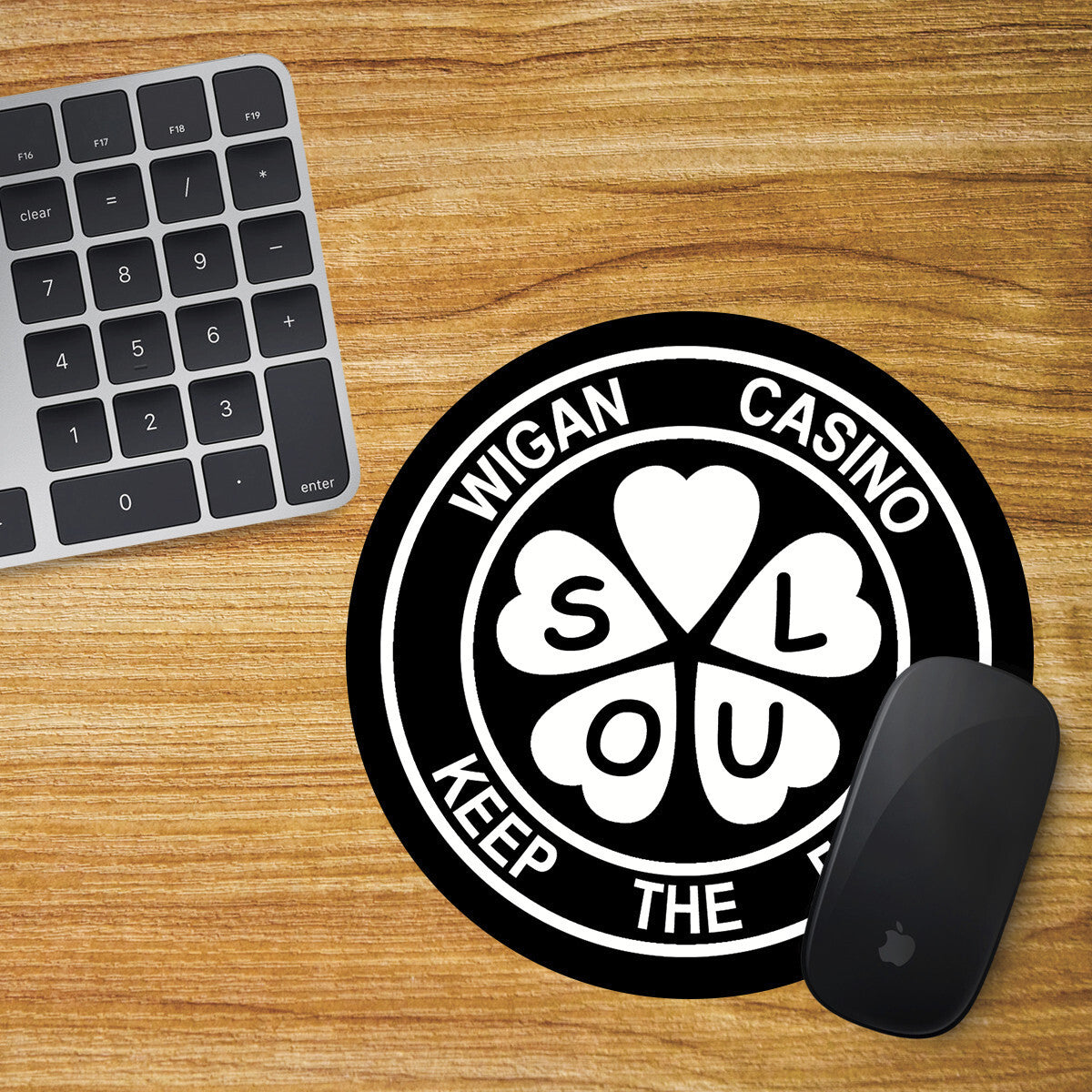 Wigan Casino Round Mouse Mat Pad Computer PC Laptop Keep The Faith Wigan Casino
