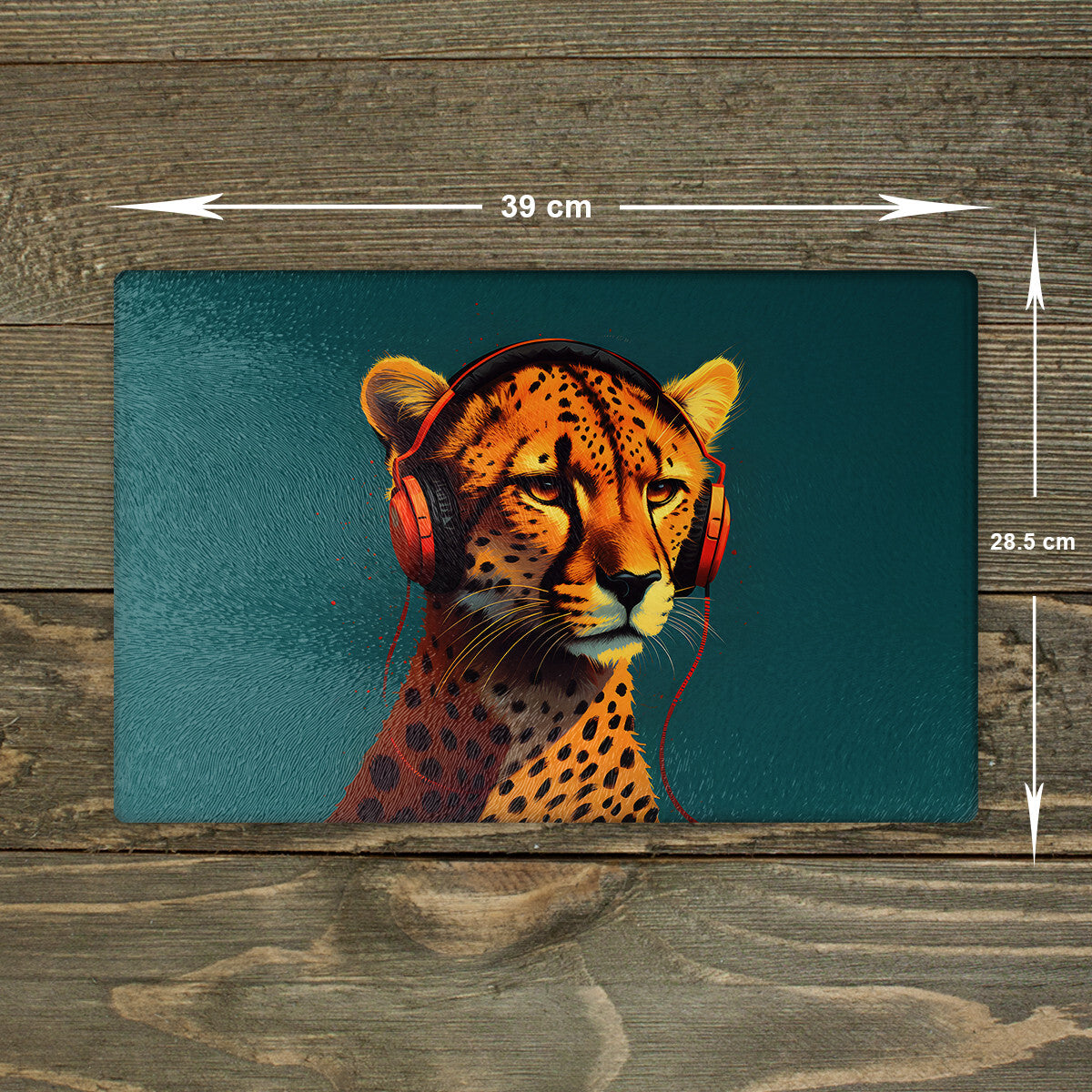 Cheetah Chopping Board Glass Animal Cutting Board Kitchen Worktop Saver Big Cat